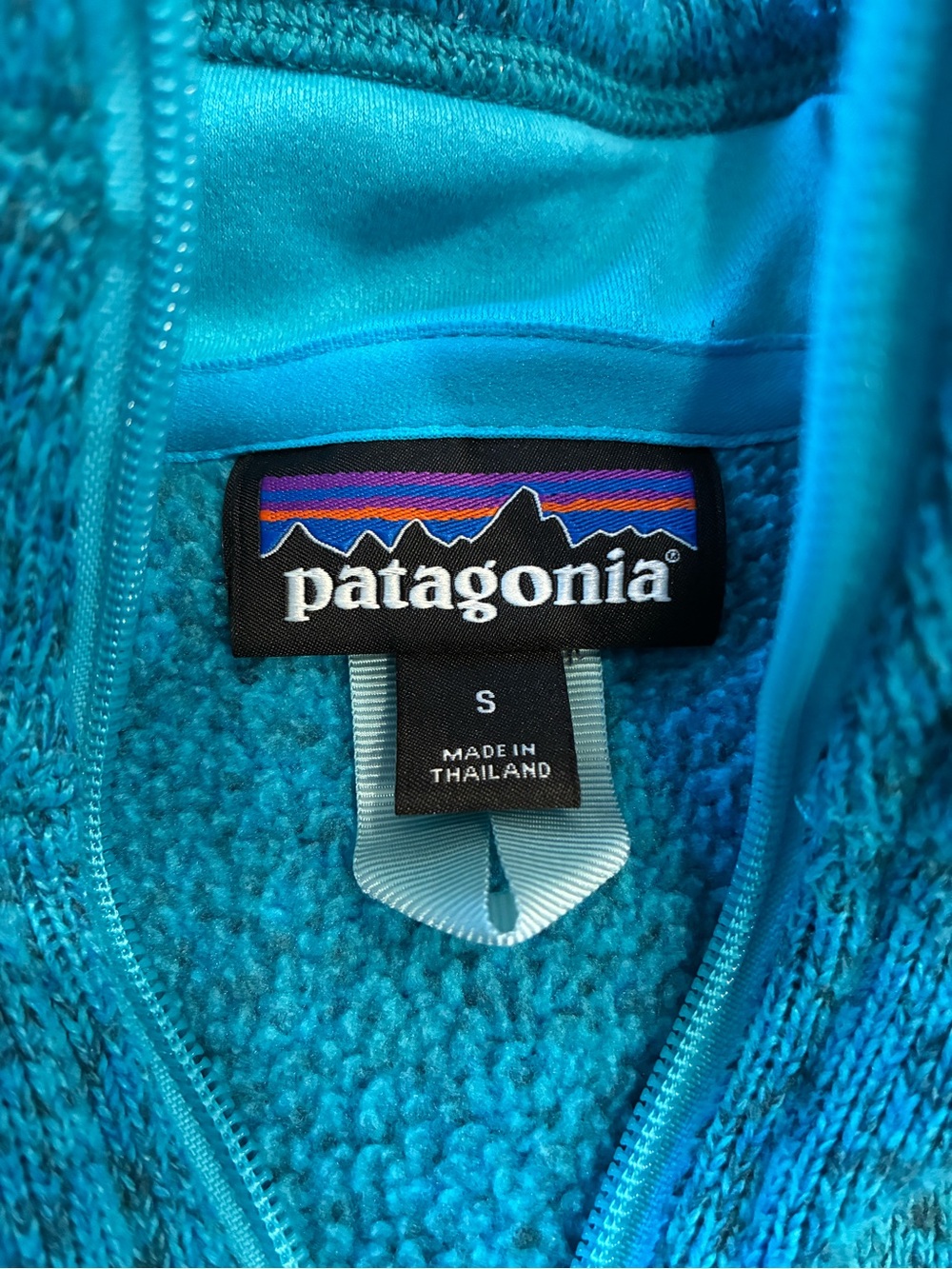 Patagonia Women’s Better Sweater Blue Heathered Quarter Zip Size S *FLAW - Picture 3 of 5